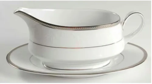 Regina Platinum Gravy Boat and Stand - Noritake