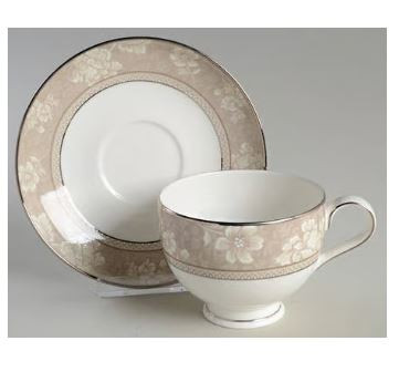 Rosella Taupe Cup and Saucer - Noritake