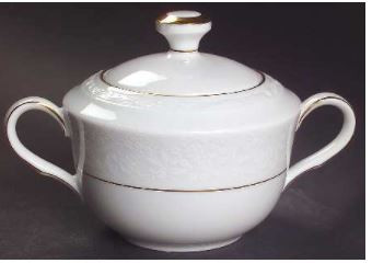 Whitecliff Gold Sugar and Lid - Noritake