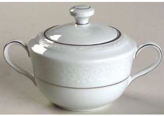 Whitecliff Platinum Sugar and Lid - Noritake