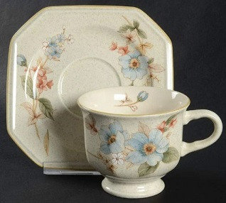 Blue Clematis Cup and Saucer