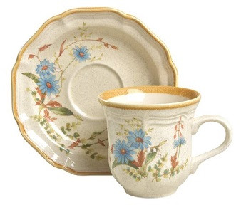 Blue Daisies Cup and Saucer