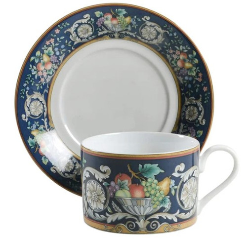 Della Robbia Blue Cup and Saucer