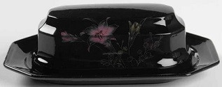 Ebony Meadow Covered Butter and Lid