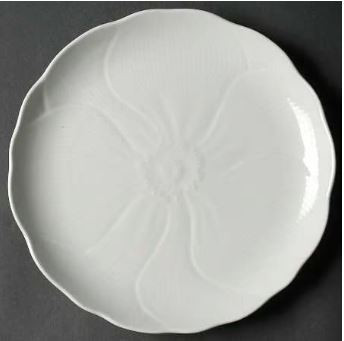 Magnolia  White Round Salad Plate