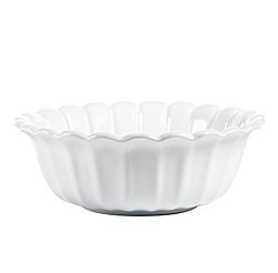 Rustic White Round Vegetable or Serving Bowl