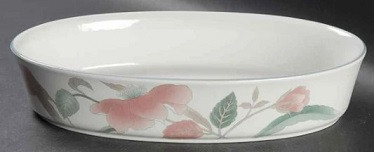 Silk Flowers Large Oval Baker