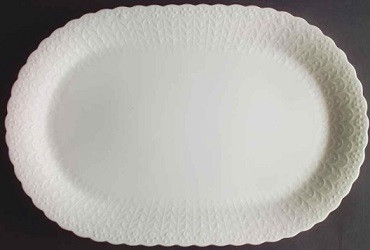 White Silk Medium Oval Platter