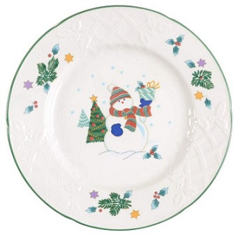 Winter Scene Round Salad Plate
