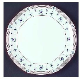 Calico Blue Round Salad Plate