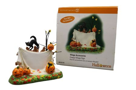 Snow Village Halloween - Creepy Village Sign Halloween