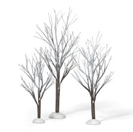 First Frost Trees  Set Of 3 Snow Village    Department 56