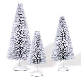 Snow Laden Sisals  Set Of 3  Snow Village  Retired 2010