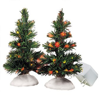 Village Frosty Light Trees S/ 2 Ret Department 56
