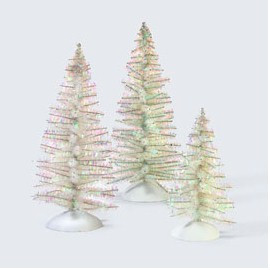 Village Accessories - Classic Tinsel Trees White