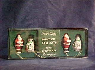 Yard Lights Set Of 4  2 Snowman  Department 56