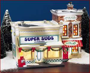 Original Snow Village - Super Suds Laundromat