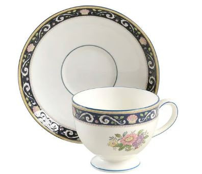 Runnymeade Dark Cup and Saucer - Wedgwood