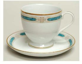 Regalia Court Teal Cup and Saucer - Gorham