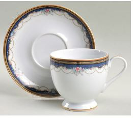Ribbon Edge Cup and Saucer - Gorham