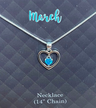 March 14 Inch Birthstone Dancing Heart Necklace For Children