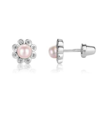 Earrings Pearl Pink Keepsake Earrings For Children Sterling