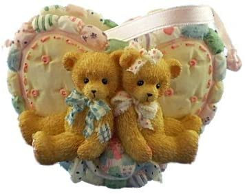Boy And Girl Bear With Heart Basket Cherished Teddies Enesco