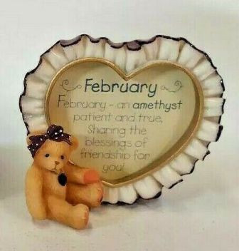 February Birthstone Photo Frame Cherished Teddies