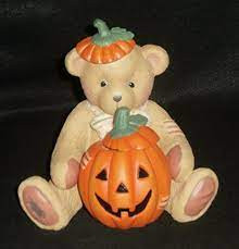 Bear Holding Pumpkin Night Light Cherished Teddies
