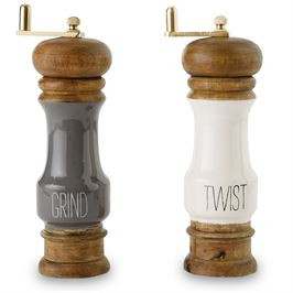 Mud Pie Enamel Salt Pepper Grinder Set