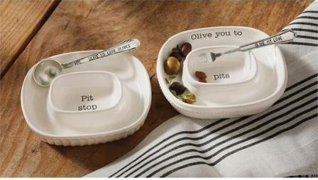 Mud Pie Gifts - Olive Pit Bowl Set