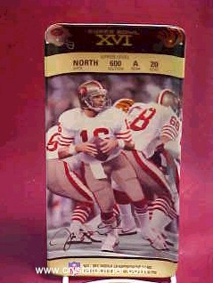 Super Bowl Xvi   Joe Montana Ticket