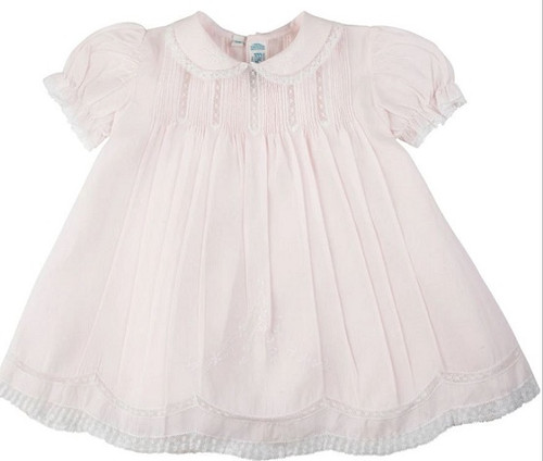 Collared Lace Slip Dress Pink  Size 3 Mo. Feltman Brothers