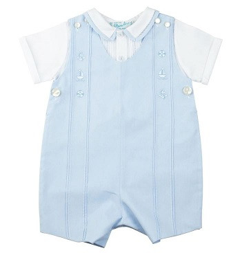 2 Piece Nautical Shortall Blue 6 Months Feltman Brothers