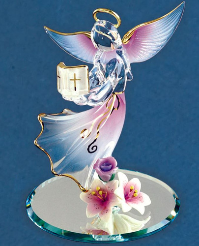 Glass Baron Angel With Bible Figurine