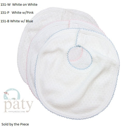 Bib Only With Back Closure  White With Pink  Paty, Inc.
