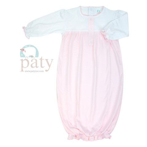 Sweet Stripes Pima Gown Pink White Newborn 3 Months Paty