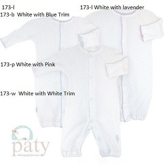 Converter   Gown White With Pink Preemie  Paty Inc
