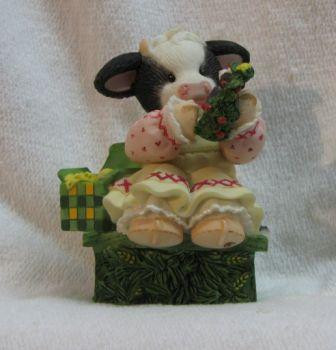 John Deere Girl With Present - Mary's Moo Moos