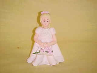 Flower Girl W/Brown Hair Kneeded Angel