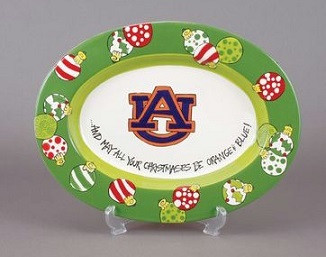 Auburn Christmas Oval Platter  Auburn University Magnolia La