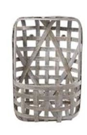 Mud Pie Gifts - Gray Tobacco Basket Wall Pocket