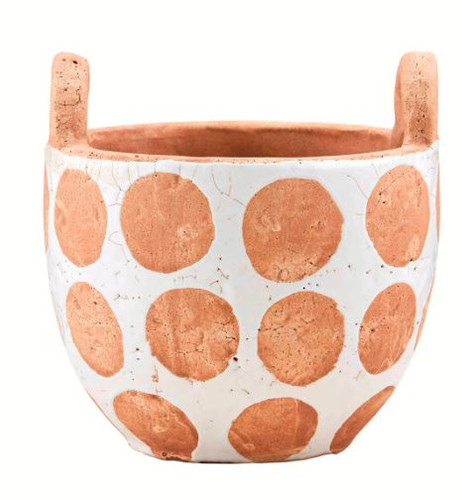 Mud Pie Gifts - Circle White Terra Cotta Pots