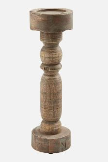 Mud Pie Gifts Large - Chunky Mango Wood Candlestick