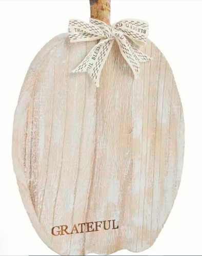 Large Distressed Pumpkin Plaque  Mud Pie