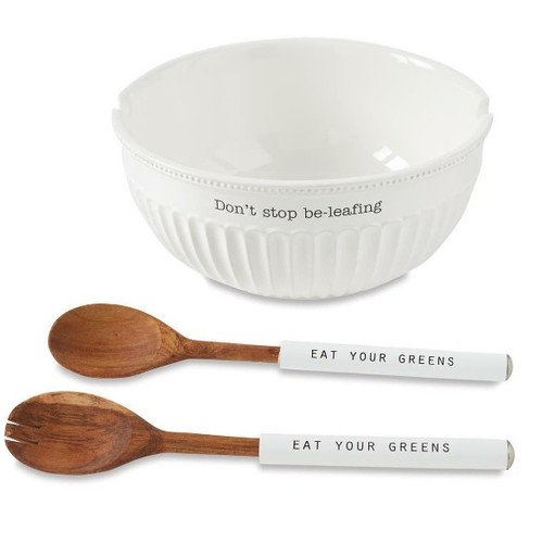 Fluted Salad Bowl Set   Mud Pie