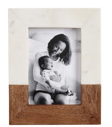 5 X 7 Marble And Wood Frame Mud Pie