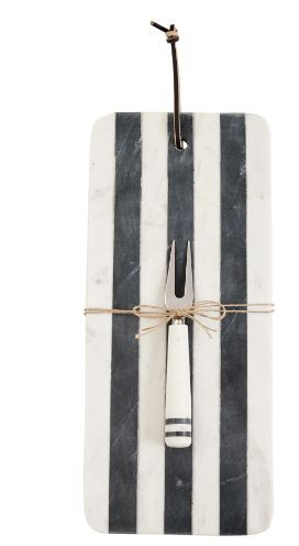 Mud Pie Gifts Long - Black And White Marble Board - Mud Pie Gifts