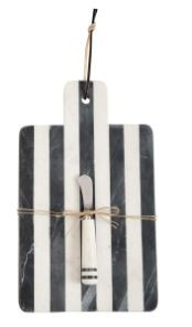 Paddle Type Black And White Marble Board  Mud Pie Gifts