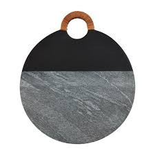 Black Round Marble Board Set